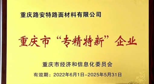 喜報(bào)丨路安特獲“2022年重慶市‘專精特新’企業(yè)”